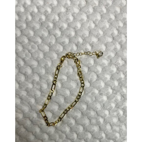 Anklet Bracelet Gold Plated Simulated Howlite Jewelry Adjustable V Initial A1 - Picture 7 of 12